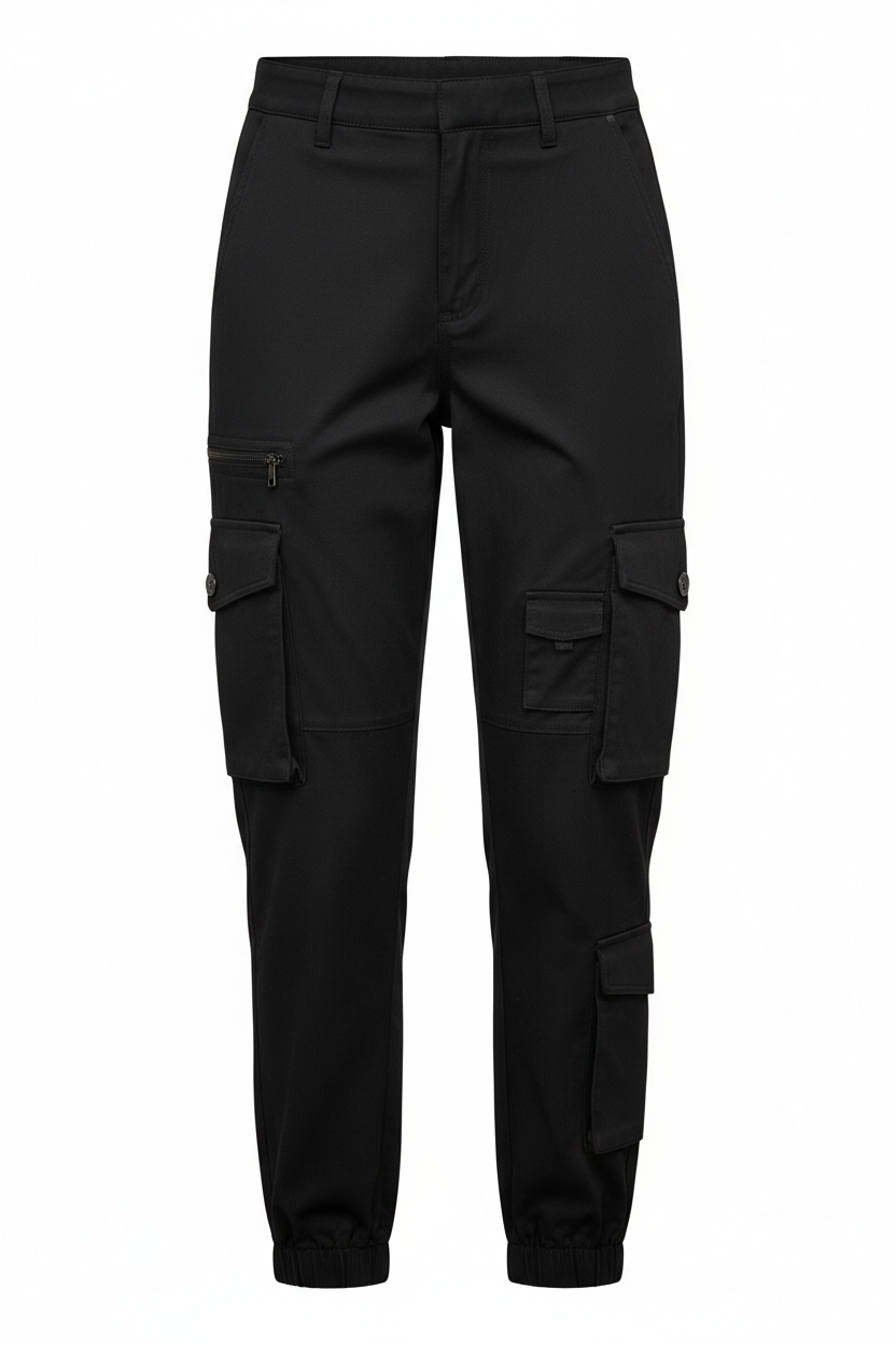 pantalones cargo de mujer negro