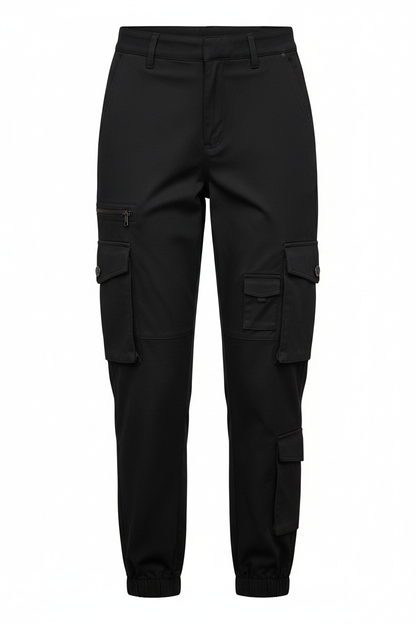 pantalones cargo de mujer negro